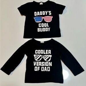 🔥Two Dad's Cool Toddlers Black Graphic T-Shirts, size 18-24 M